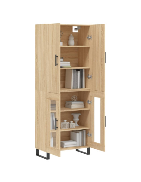 Credenza Rovere Sonoma 69,5x34x180 cm in Legno Multistrato