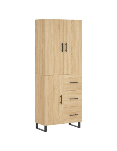 Credenza Rovere Sonoma 69,5x34x180 cm in Legno Multistrato