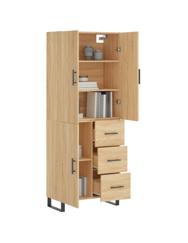 Credenza Rovere Sonoma 69,5x34x180 cm in Legno Multistrato