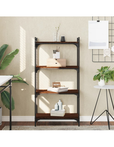 Libreria 4 Ripiani Rovere Marrone 60x30x120cm Legno Multistrato