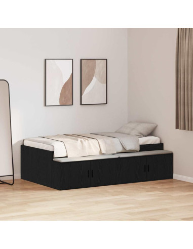 Struttura del letto Rovere Nero 90 x 190 cm Legno multistrato