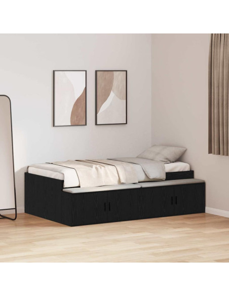 Struttura del letto Rovere Nero 90 x 190 cm Legno multistrato