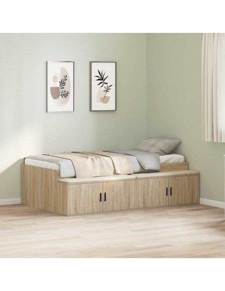 Struttura del letto Rovere Sonoma 90 x 190 cm Legno multistrato