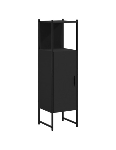 Mobile da Bagno Nero 33x33x120,5 cm in Legno Multistrato