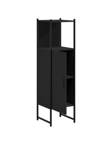 Mobile da Bagno Nero 33x33x120,5 cm in Legno Multistrato