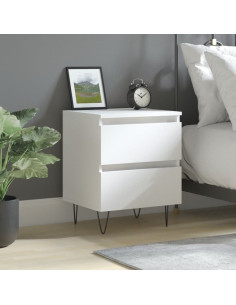 Comodino Bianco 40x35x50 cm in Legno Multistrato