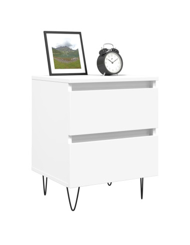 Comodino Bianco 40x35x50 cm in Legno Multistrato