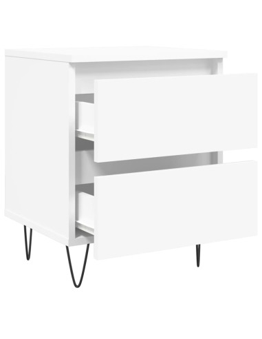 Comodino Bianco 40x35x50 cm in Legno Multistrato