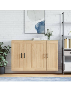 Armadietti a Parete 2 pz Rovere Sonoma in Legno Multistrato