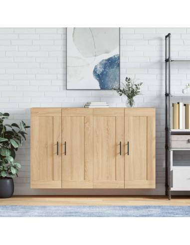 Armadietti a Parete 2 pz Rovere Sonoma in Legno Multistrato
