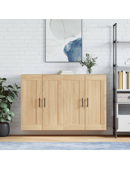 Armadietti a Parete 2 pz Rovere Sonoma in Legno Multistrato