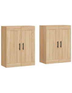 Armadietti a Parete 2 pz Rovere Sonoma in Legno Multistrato 2