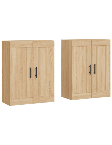Armadietti a Parete 2 pz Rovere Sonoma in Legno Multistrato