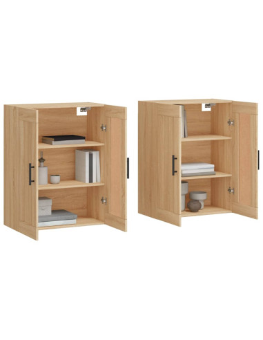 Armadietti a Parete 2 pz Rovere Sonoma in Legno Multistrato