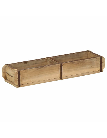 Vassoio Marrone 57 x 15 x 9 cm Legno Recuperato Massello