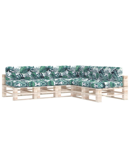 Cuscini per Divano Pallet 7 pz Motivo a Foglie