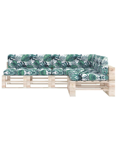 Cuscini per Divano Pallet 7 pz Motivo a Foglie