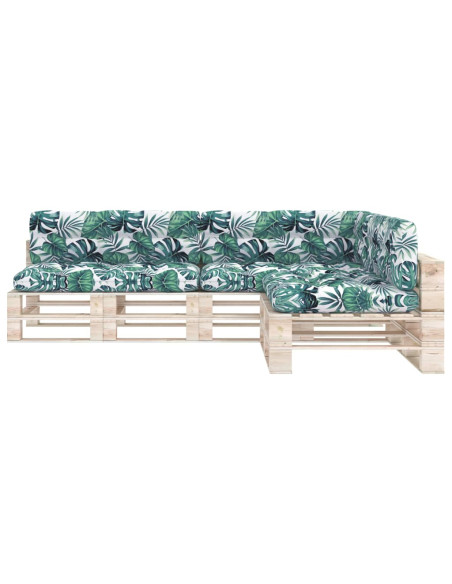 Cuscini per Divano Pallet 7 pz Motivo a Foglie