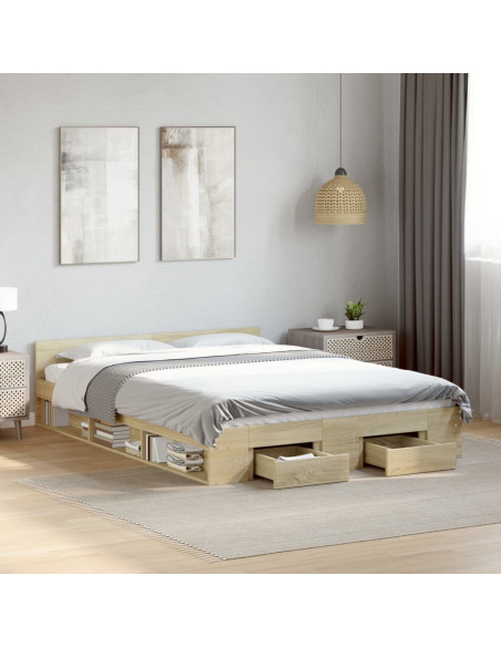 Giroletto Cassetti Rovere Sonoma 120x200 cm Legno Multistrato