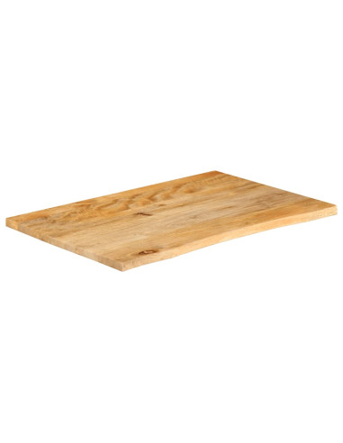 Piano Tavolo Bordi Vivi 80x60x2,5 cm in Legno Massello di Mango