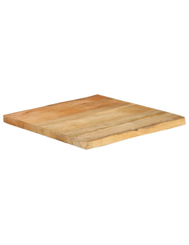 Piano per Tavolo 40x40x3,8cm Bordi Vivi in Legno Massello Mango