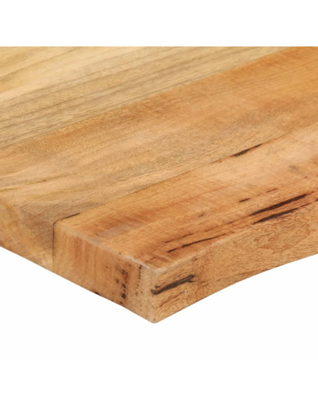 Piano per Tavolo 40x40x3,8cm Bordi Vivi in Legno Massello Mango