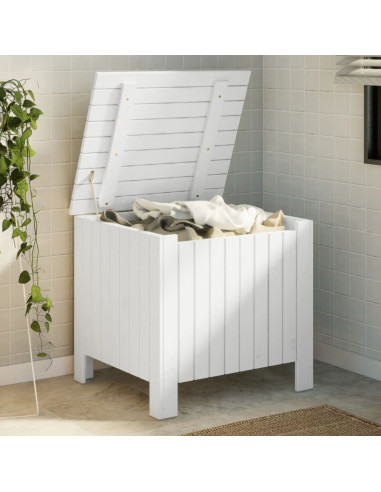 Contenitore con Coperchio RANA Bianco 60x49x54 cm Massello Pino