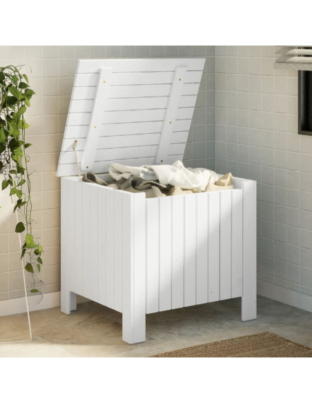 Contenitore con Coperchio RANA Bianco 60x49x54 cm Massello Pino