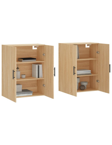 Mobili a Parete 2 pz Rovere Sonoma 69,5x34x90 cm