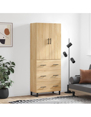 Credenza Rovere Sonoma 69,5x34x180 cm in Legno Multistrato