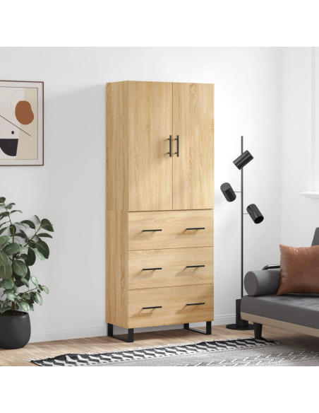 Credenza Rovere Sonoma 69,5x34x180 cm in Legno Multistrato