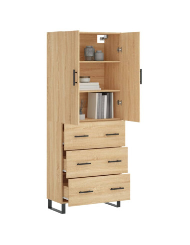 Credenza Rovere Sonoma 69,5x34x180 cm in Legno Multistrato