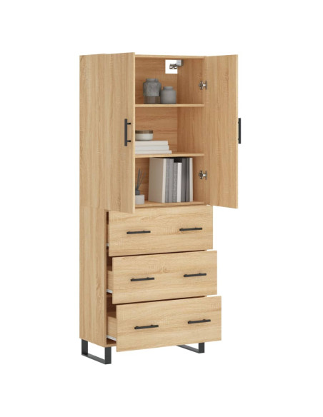 Credenza Rovere Sonoma 69,5x34x180 cm in Legno Multistrato