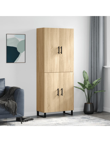 Credenza Rovere Sonoma 69,5x34x180 cm in Legno Multistrato