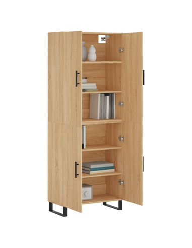 Credenza Rovere Sonoma 69,5x34x180 cm in Legno Multistrato