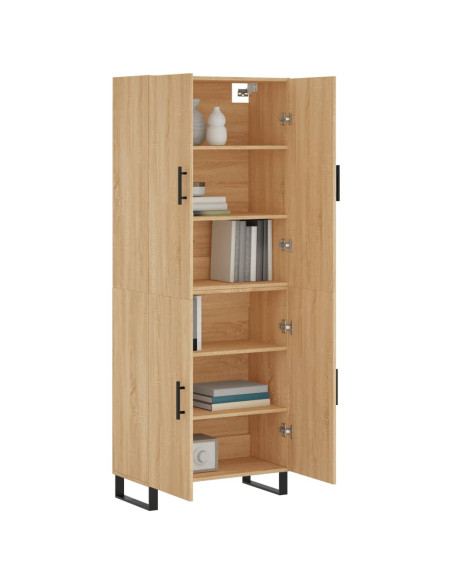 Credenza Rovere Sonoma 69,5x34x180 cm in Legno Multistrato