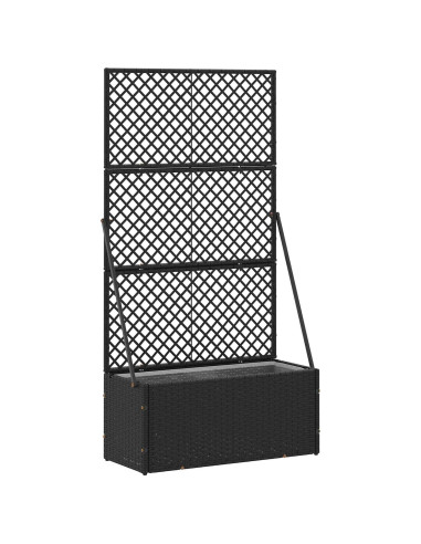 Fioriera a traliccio da giardino Nero 70 x 30 x 135 cm Metallo