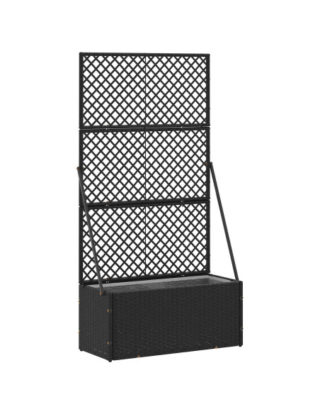 Fioriera a traliccio da giardino Nero 70 x 30 x 135 cm Metallo