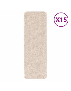 Tappetini Antiscivolo per Scale 15 pcs Crema 60 x 25 cm PP 2