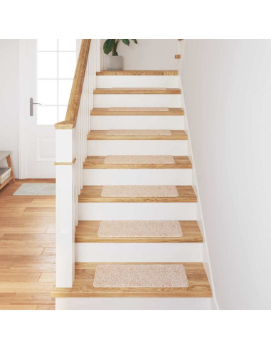Tappetini Antiscivolo per Scale 15 pcs Crema 60 x 25 cm PP