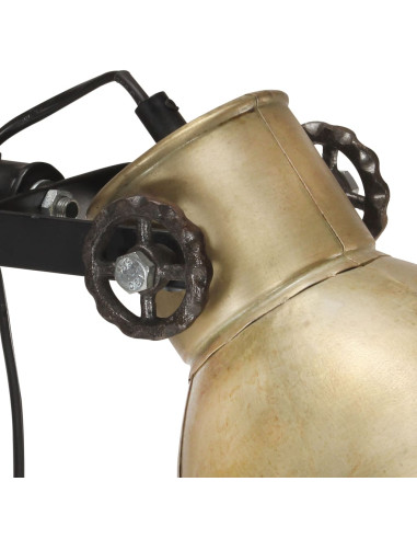 Lampada da Pavimento con 2 Paralumi Ottone E27 in Ghisa