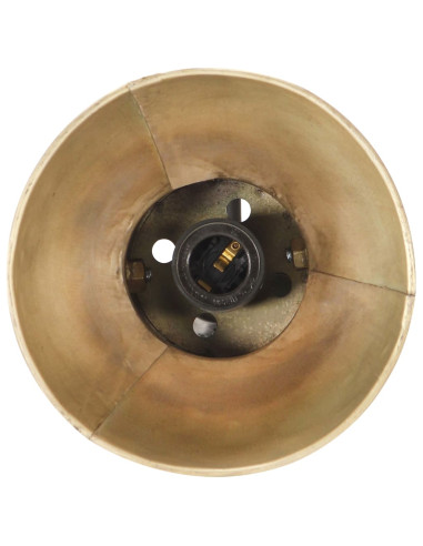 Lampada da Pavimento con 2 Paralumi Ottone E27 in Ghisa