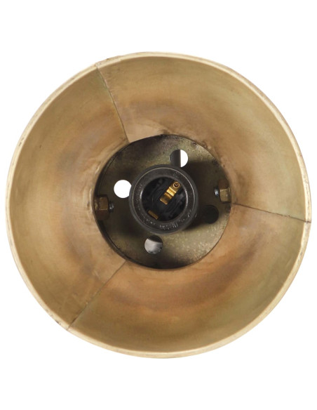 Lampada da Pavimento con 2 Paralumi Ottone E27 in Ghisa