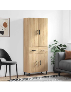 Credenza Rovere Sonoma 69,5x34x180 cm in Legno Multistrato