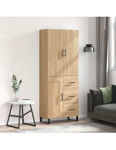 Credenza Rovere Sonoma 69,5x34x180 cm in Legno Multistrato