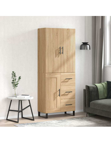 Credenza Rovere Sonoma 69,5x34x180 cm in Legno Multistrato
