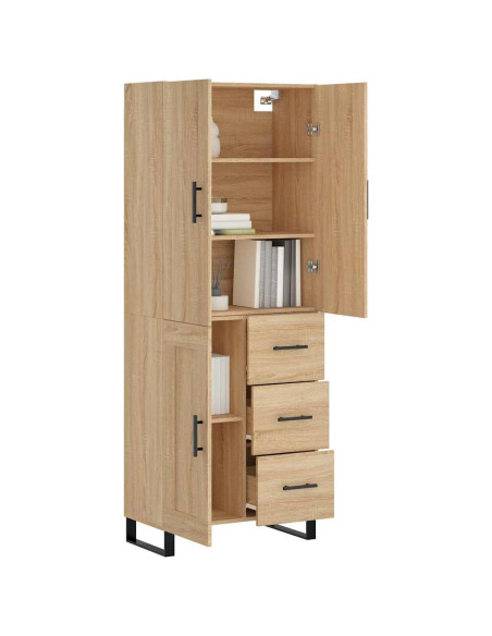 Credenza Rovere Sonoma 69,5x34x180 cm in Legno Multistrato