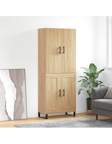 Credenza Rovere Sonoma 69,5x34x180 cm in Legno Multistrato