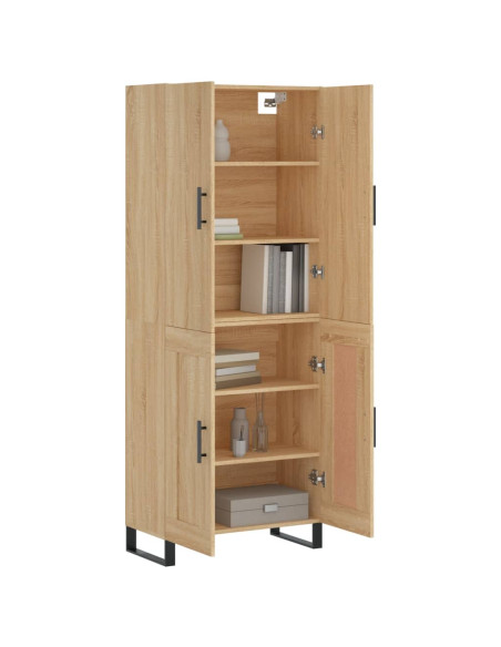 Credenza Rovere Sonoma 69,5x34x180 cm in Legno Multistrato