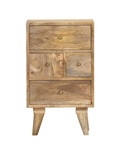 Comodino 36x30x60 cm in Legno Massello di Mango